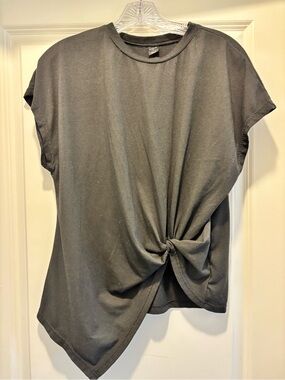SHEIN Black Twist-Knot Short Sleeve Tee